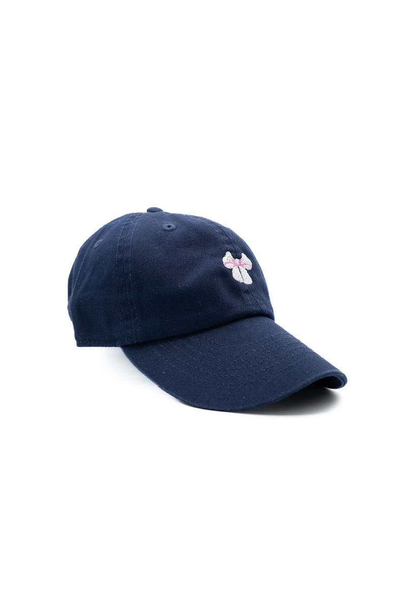 Rey To Z Tiny White Bow Baseball Hat, Alternate, color, Navy