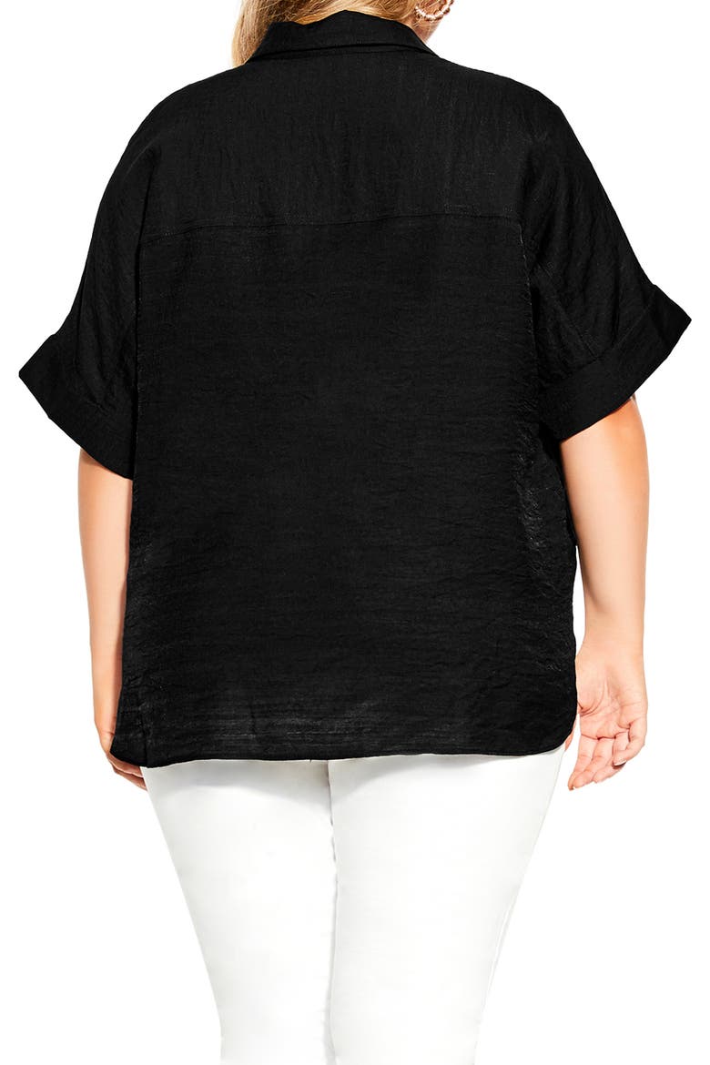 Laid Back Tie Front Top, Alternate, color, BLACK