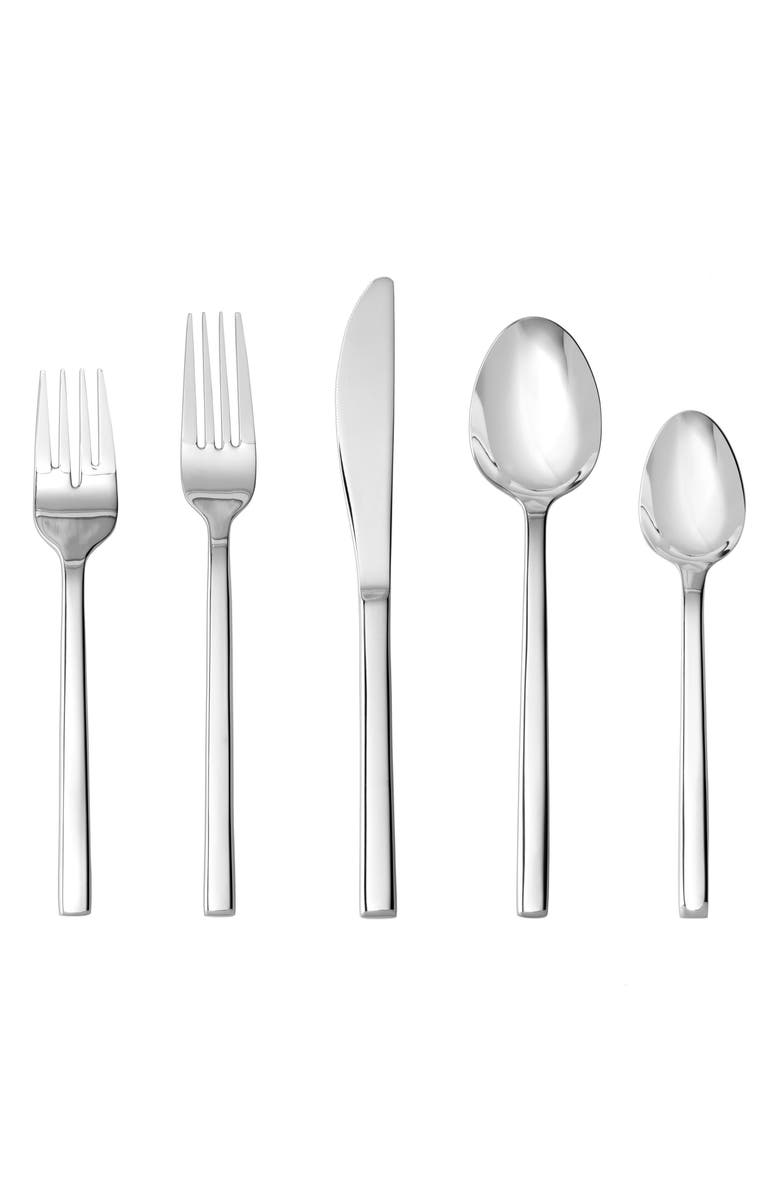 Fortessa Arezzo 5-Piece Place Setting, Main, color, Silver