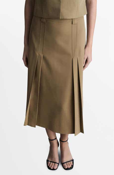 MANGO Pleated Midi Skirt