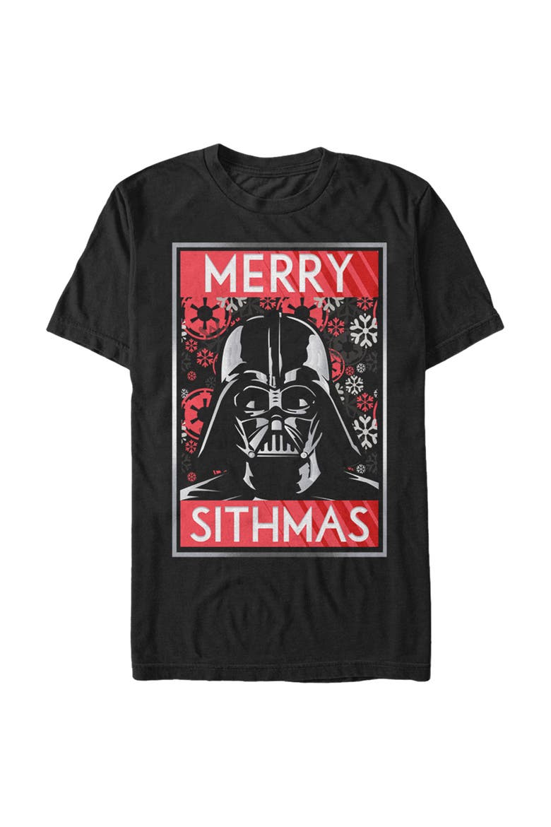 Men's Star Wars Christmas Sithmas Darth Vader  Graphic T-Shirt, Main, color, Black