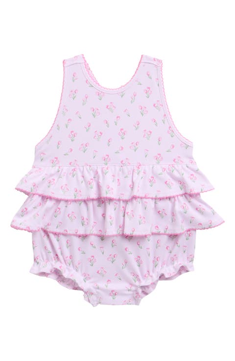 Print Pima Cotton Bubble Romper (Baby)
