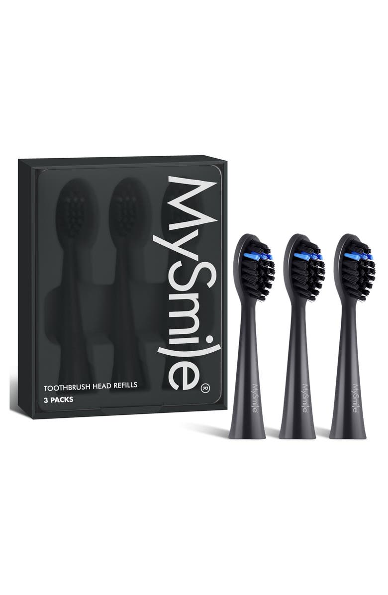 MySmile DY156 Electric Toothbrush Replacement Heads, Main, color, Black