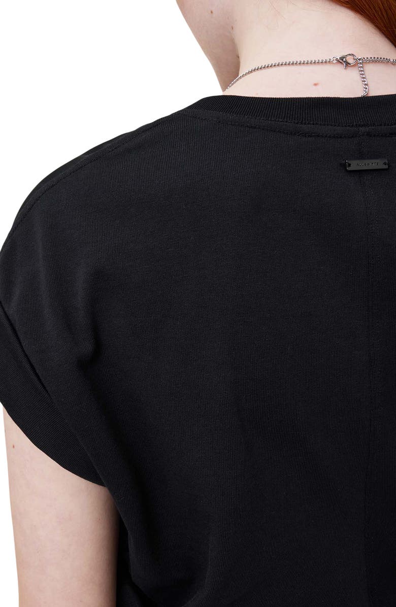 AllSaints Mira Cinched Side Satin T-Shirt, Alternate, color,