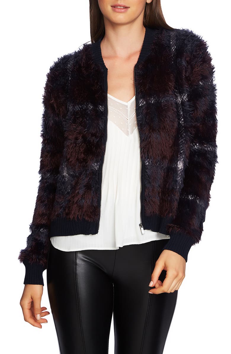 1.STATE Plaid Eyelash Sweater, Main, color, 