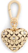 COACH Quilted C Heart Charm