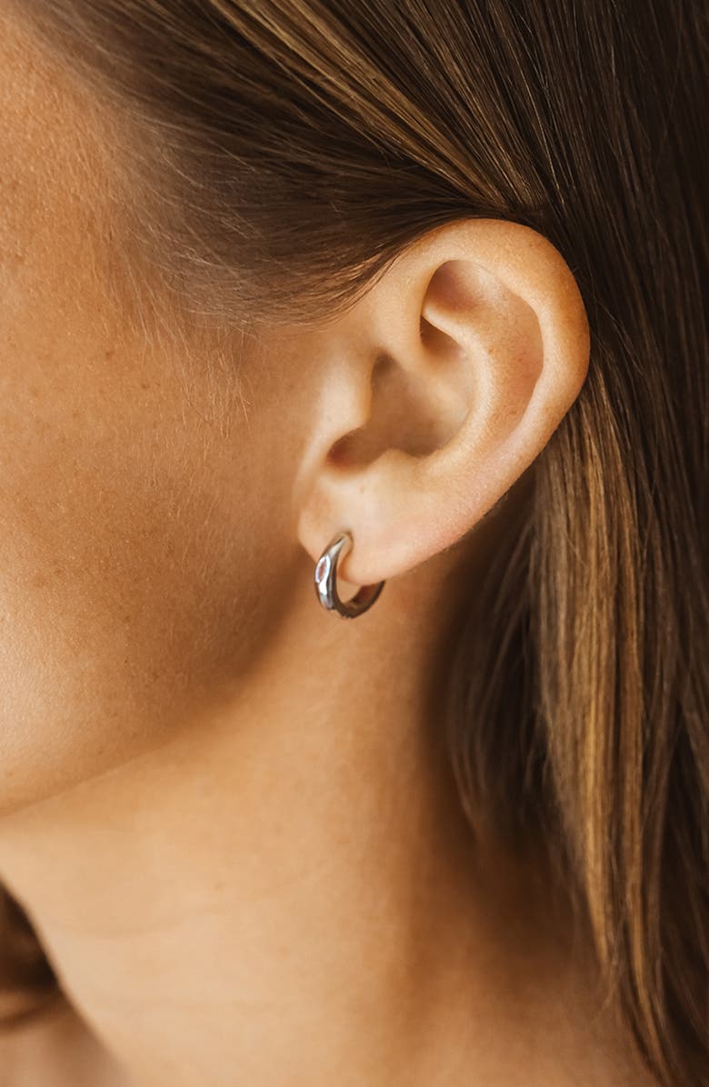 Sterling Forever Rayne CZ Hoop Earrings, Alternate, color, Silver