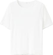 MANGO Lettuce Edge Pointelle Cotton Sleep T-Shirt