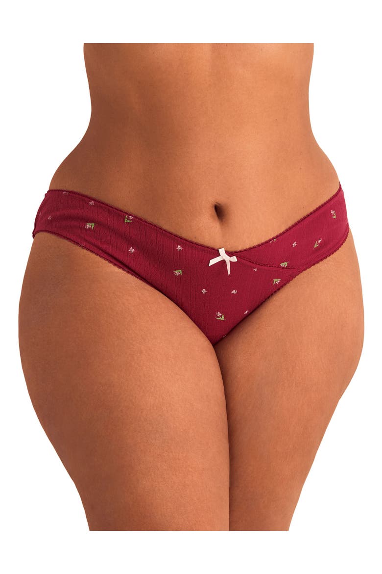 Minah Bikini Panties, Main, color, Floral red