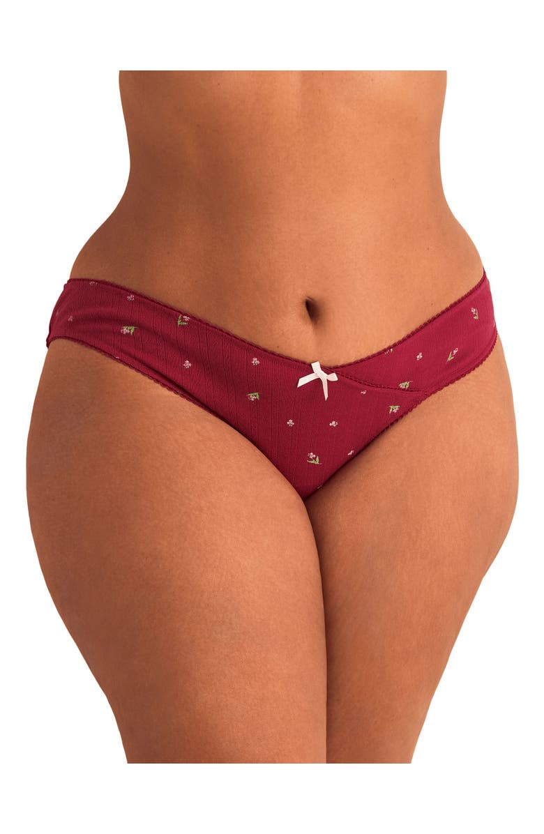 Adore Me Minah Bikini Panties, Main, color, Floral Red