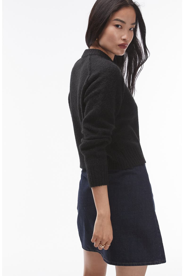 Exposed Seam Sweater, Alternate, color, BLACK