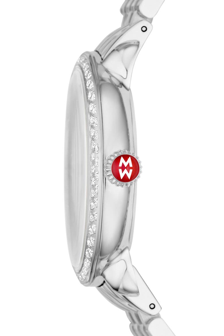 Serein Mid Diamond Watch Head & Bracelet, 36mm x 34mm, Alternate, color, SILVER