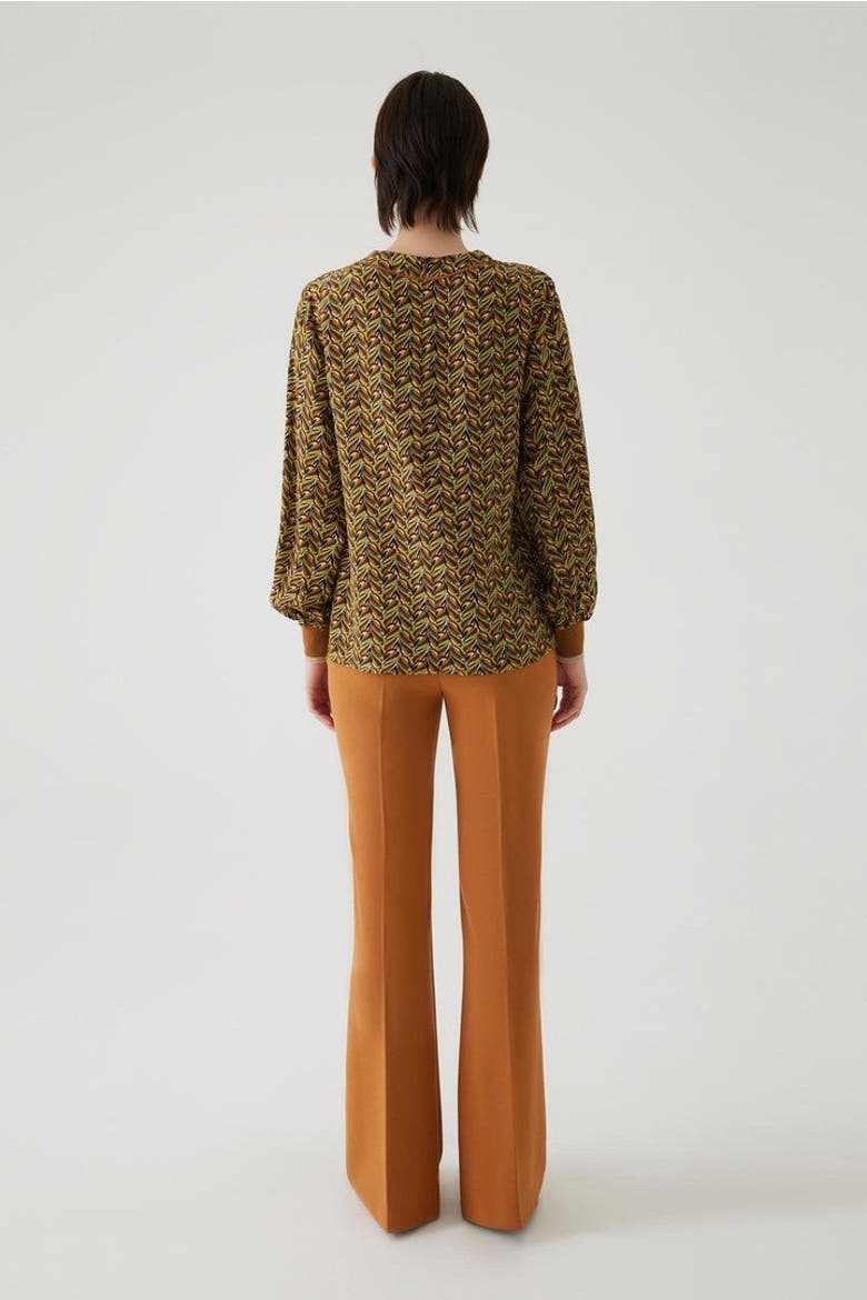 Adina Long Sleeve Blouse, Alternate, color, Brown