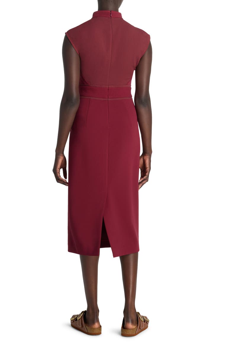 Cap Sleeve Stretch Cady Sheath Dress, Alternate, color, RASPBERRY