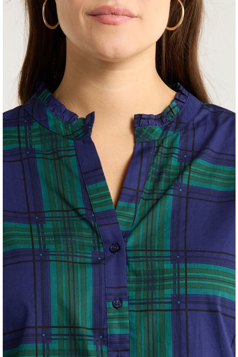Ima Harrisville Plaid Button-Up Cotton Shirt, Alternate, color, NAVY-GREEN