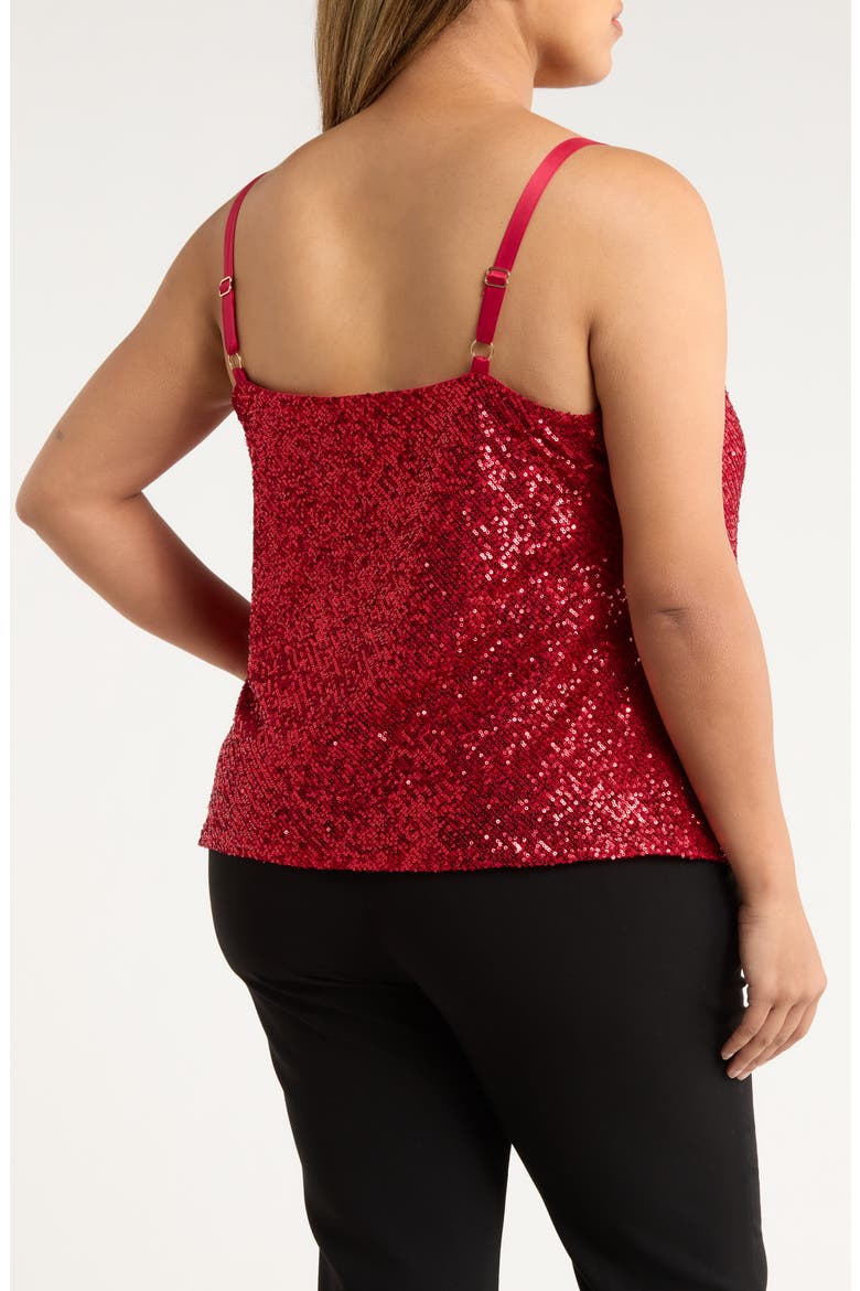 Sequin Cowl Neck Camisole, Alternate, color, CLARET