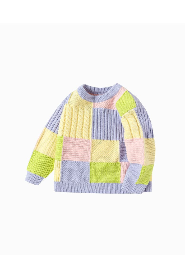 Patchwork Pop Pastel Sweater, Main, color, Purple