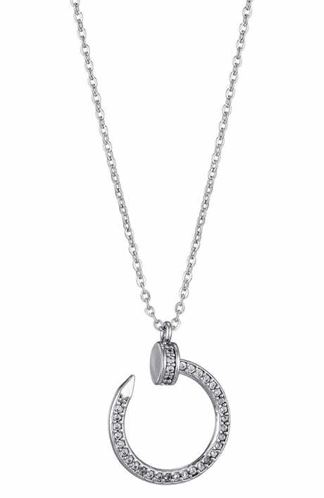 Adornia Cubic Zirconia Nail Pendant Necklace