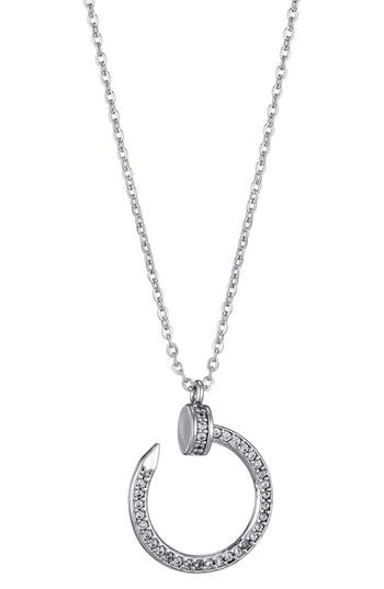 Adornia Cubic Zirconia Nail Pendant Necklace In Silver