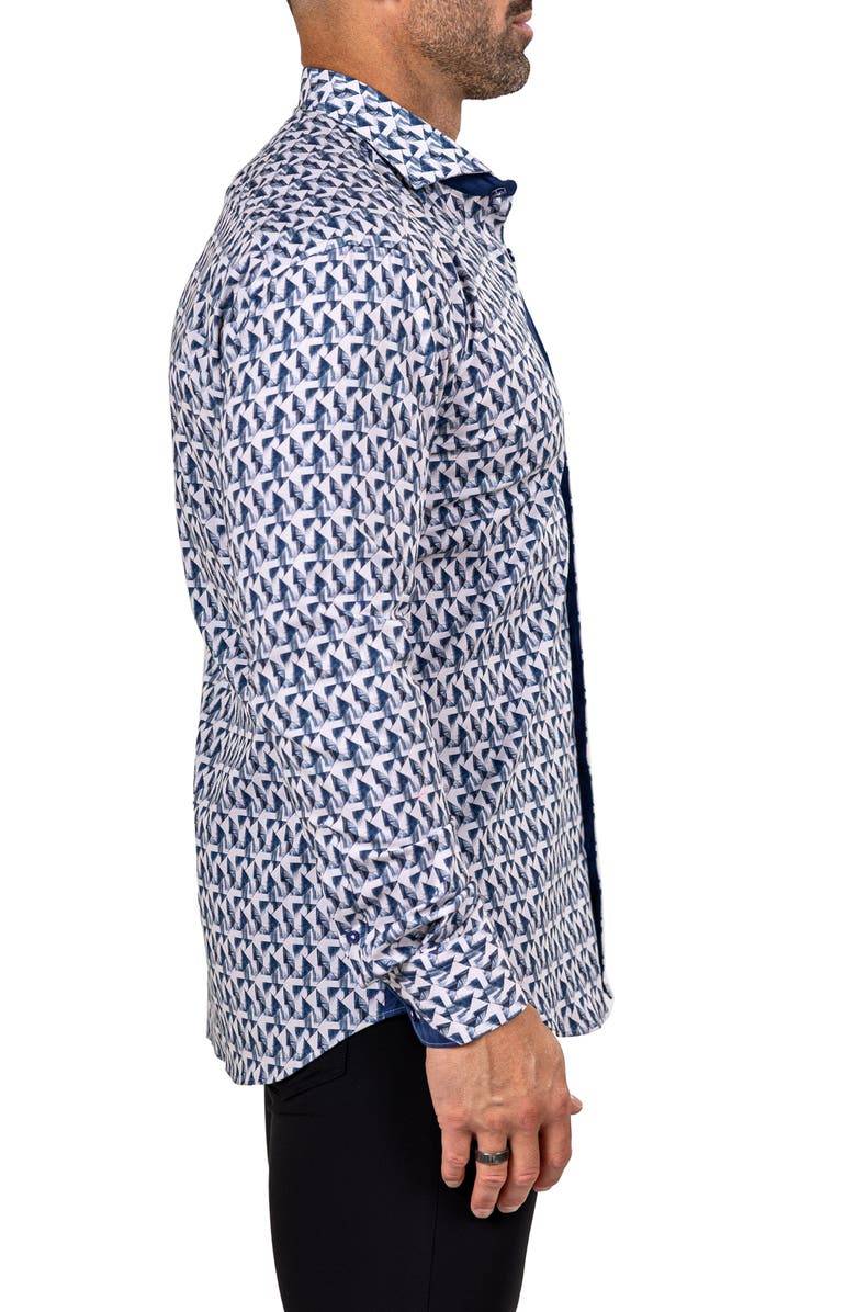 Maceoo Eins Marthy Contemporary Fit Button-Up Shirt, Alternate, color, White/Blue
