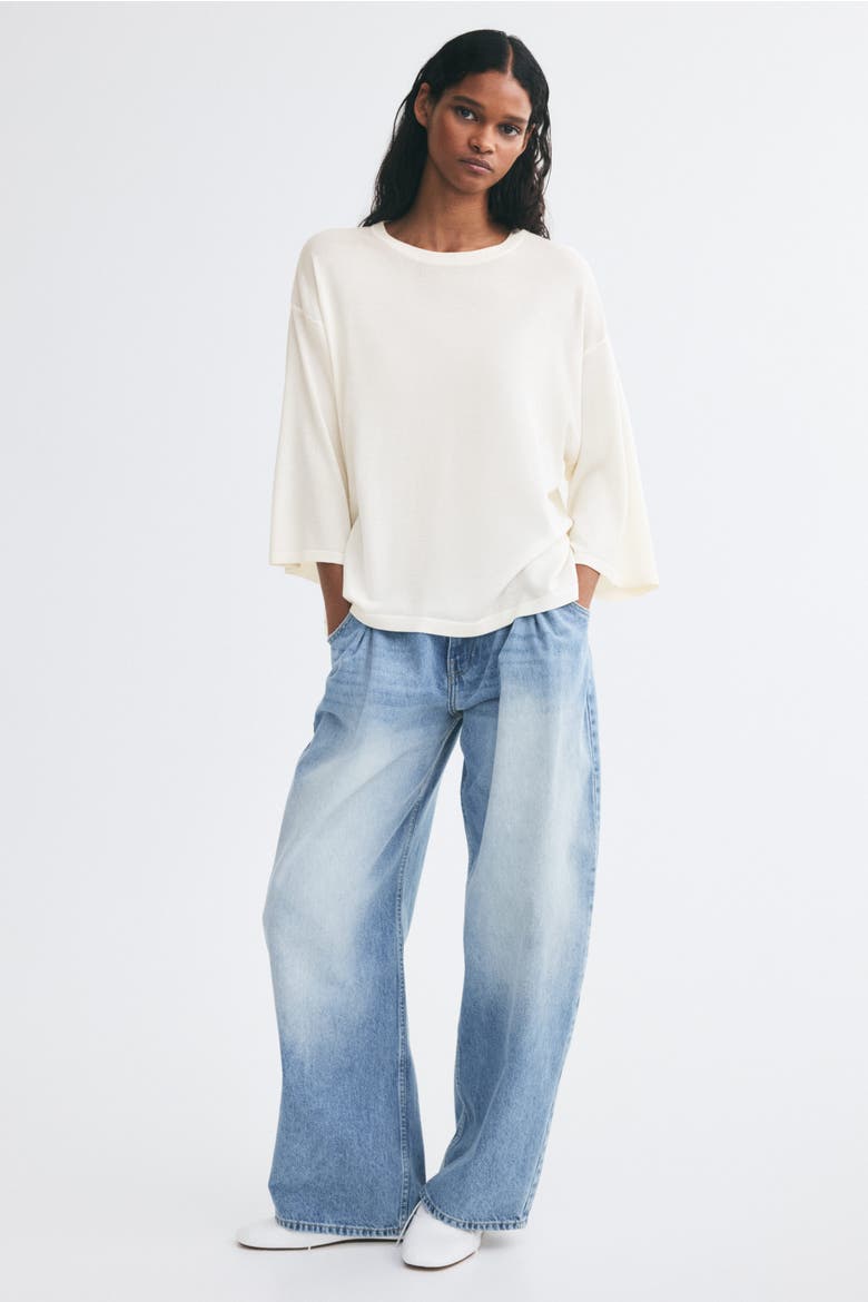 Loose-fit Sweater, Alternate, color, Cream