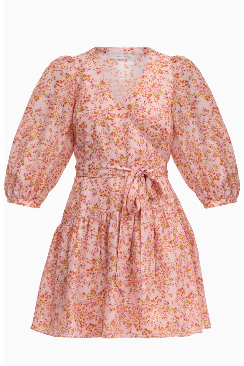 Bellamy Silk Mini Dress, Alternate, color, Pale Pink Multi