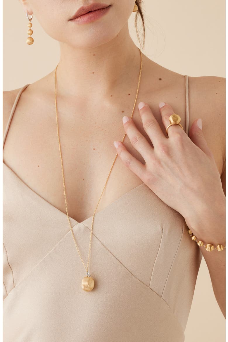 18K Yellow Gold Bead & Diamond Pendant Necklace, Alternate, color, 18K YELLOW GOLD