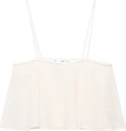 MANGO Ruffle Knit Crop Camisole
