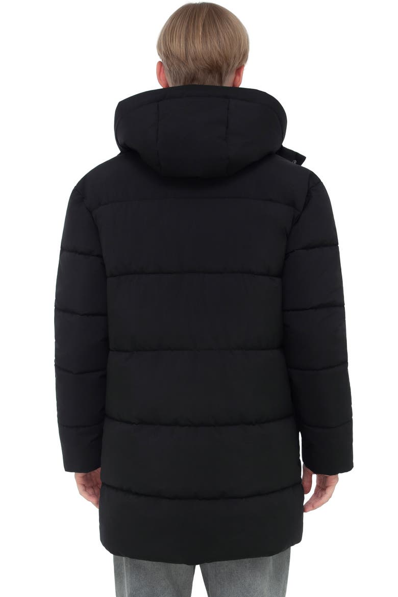 Hudson Hooded Mid-Length Puffer Jacket, Alternate, color, Black