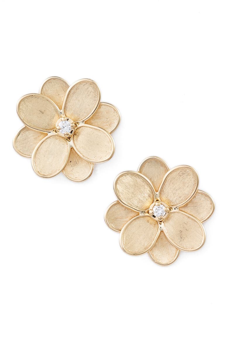 Petali Diamond Flower Stud Earrings, Main, color, YELLOW GOLD