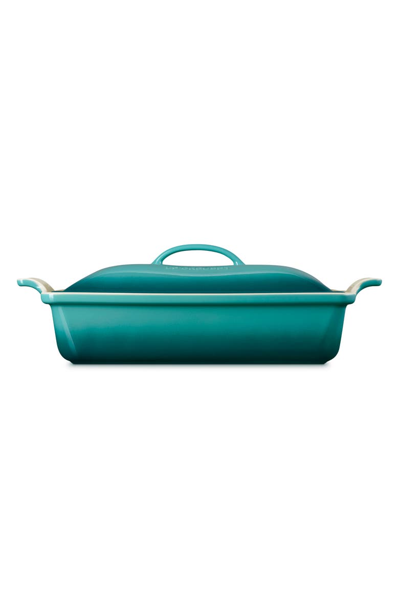 Le Creuset 4-Quart Rectangular Stoneware Casserole with Lid, Alternate, color, Riviera