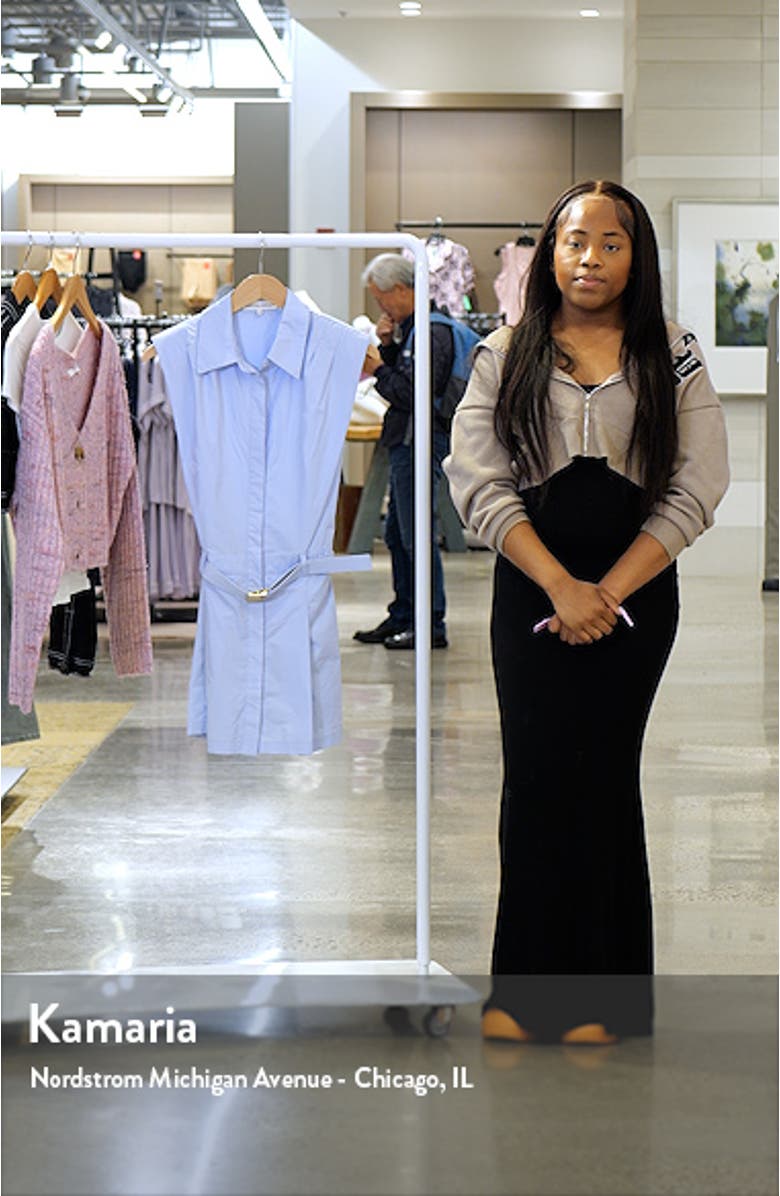 Belted Sleeveless Poplin Minidress, sales video thumbnail