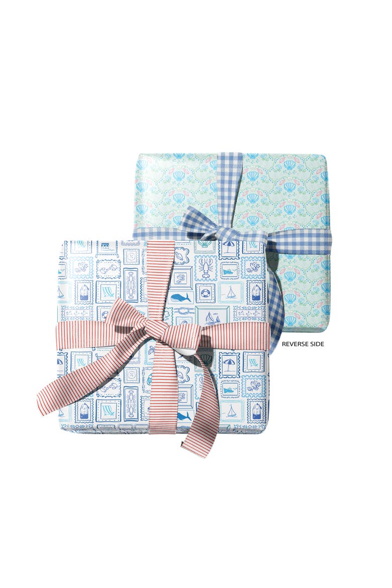 Eight Sheets Two-Sided "Sea Wall" Heavyweight Gift Wrap by Ramus & Co, Alternate, color, Multicolored