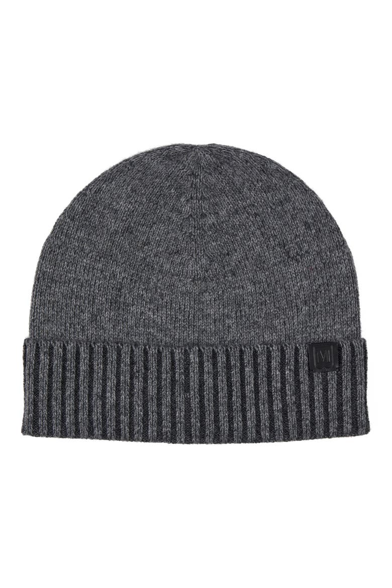 Marled Ribbed Cuff Cashmere Beanie, Main, color, GREY/MULTI