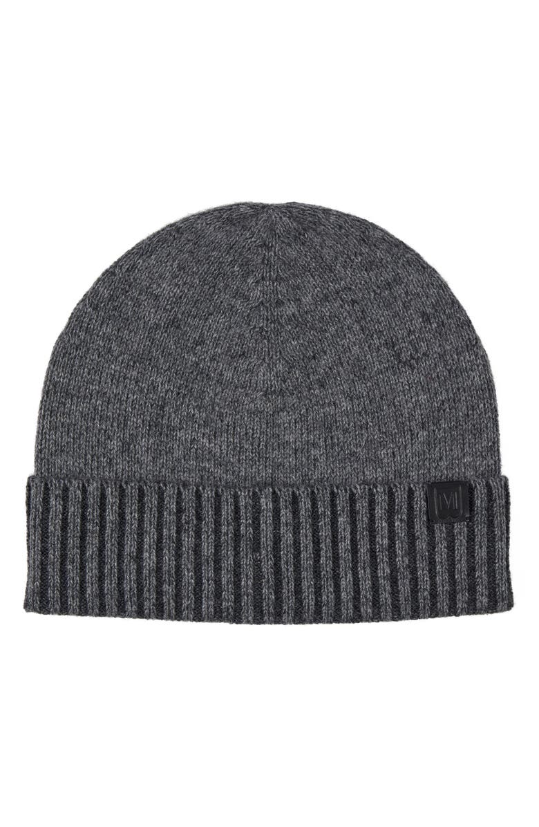 Bruno Magli Marled Ribbed Cuff Cashmere Beanie, Main, color, Grey/Multi