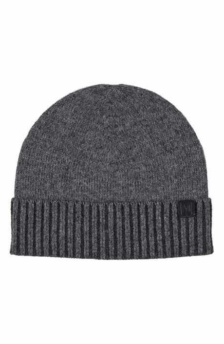 Bruno Magli Marled Ribbed Cuff Cashmere Beanie