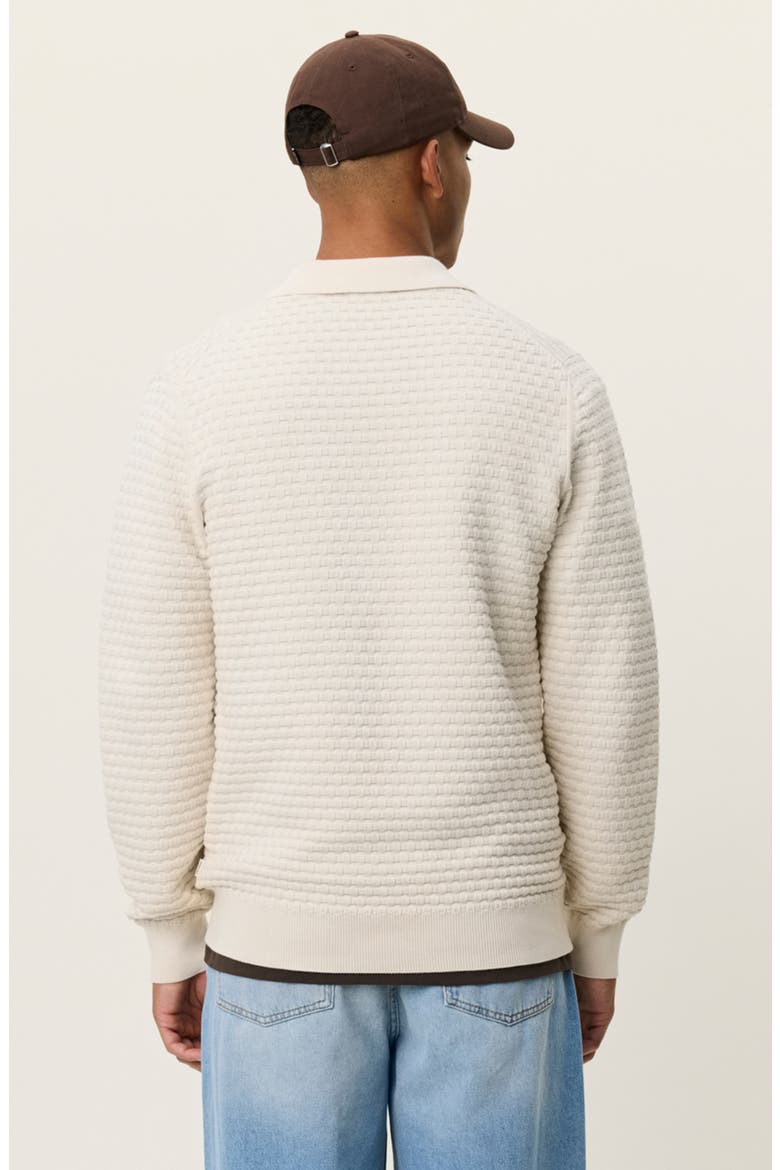 Billy Weave Long Sleeve Polo, Alternate, color, LIGHT IVORY