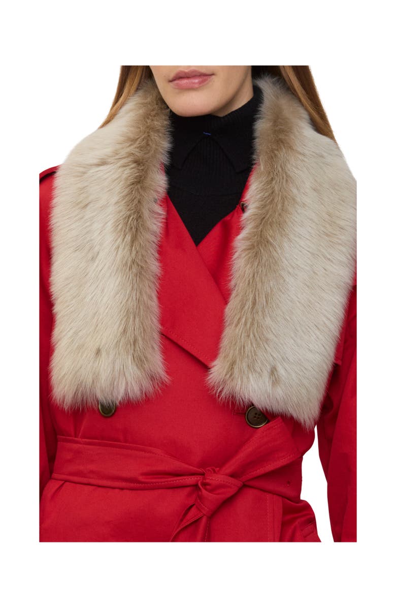 Burberry Reversible Shearling Scarf, Alternate, color, Pebble Grey/Linden Beige