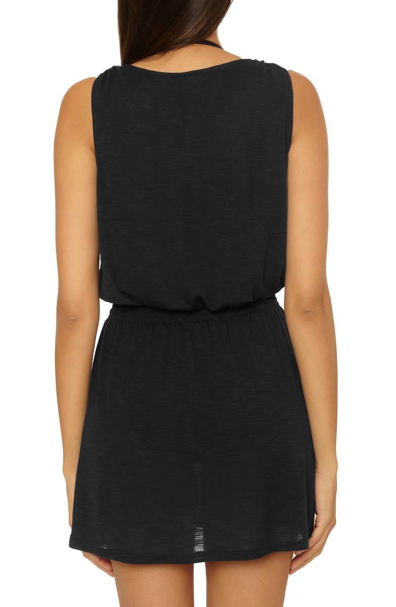 Becca Breezy Basics Cover-Up Mini Sundress, Alternate, color, Black