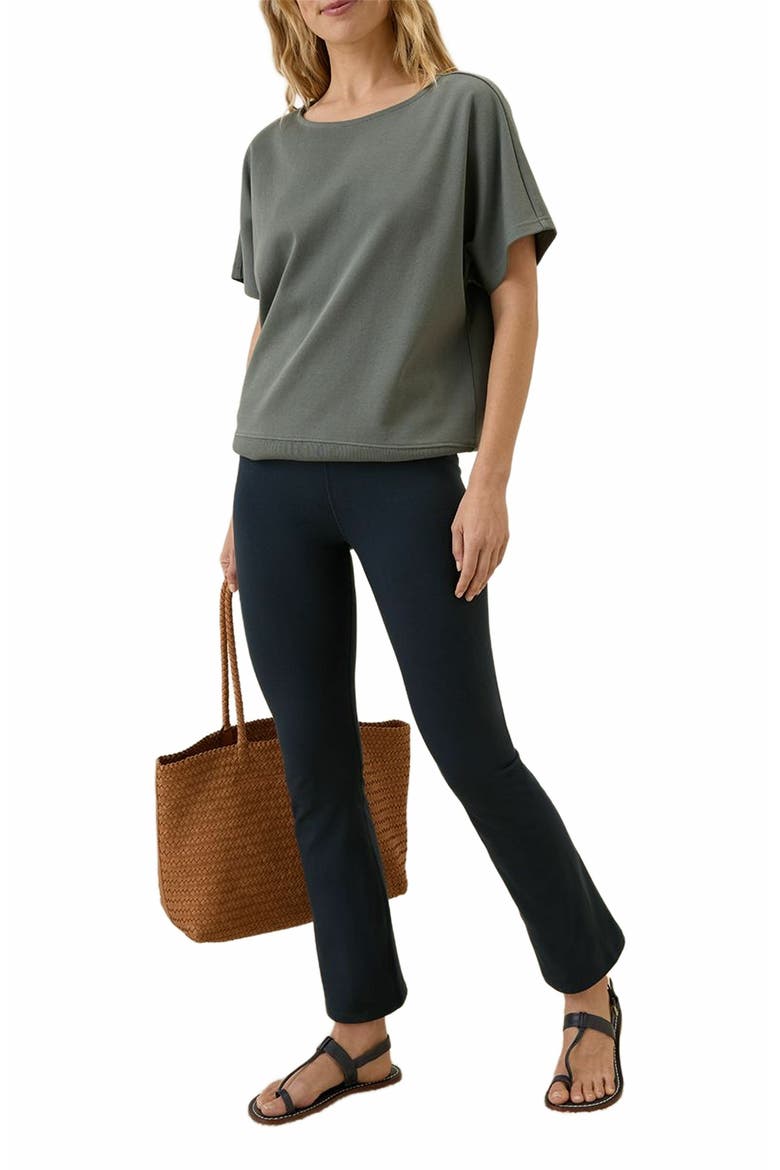 On the Go-To Cropped Bootcut Legging Made with Organic Cotton, Alternate, color, Midnight Blue