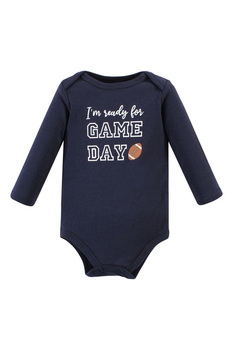 Coordinated 3-Piece Outfit with Long-Sleeve Bodysuit & Pants, Alternate, color, Football Huddles Long-Sleeve