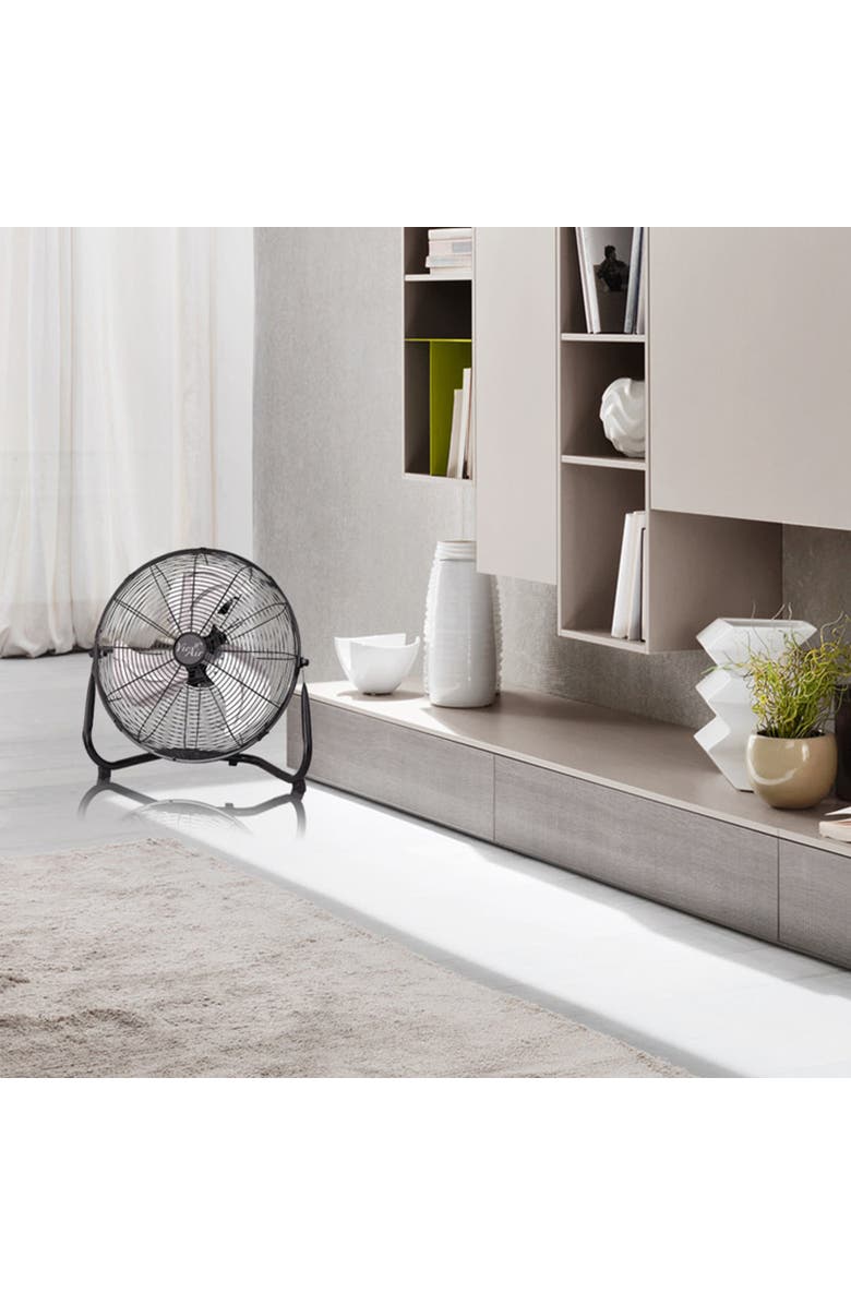 Vie Air 14 Inch Industrial High Velocity Heavy Duty Metal Floor Fan with 3 Speed Settings, Alternate, color, Black