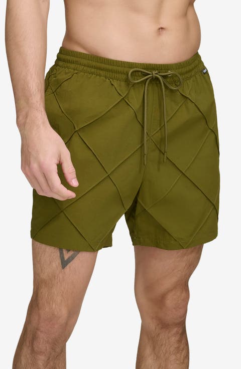 Diamond Pintuck Swim Trunks