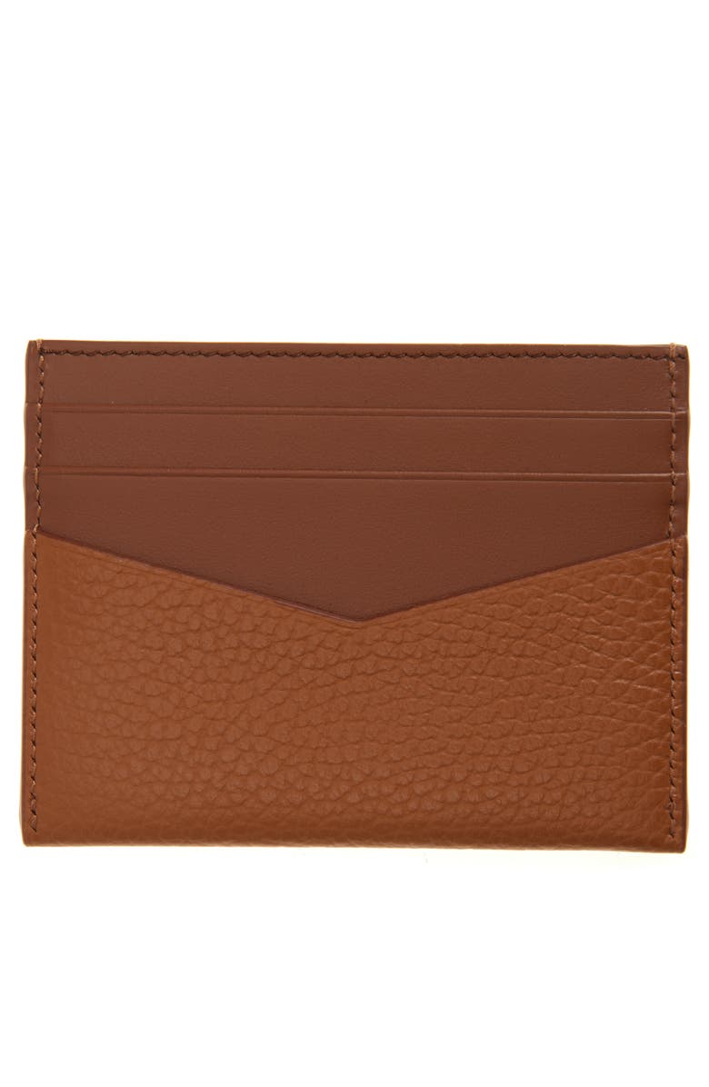 Givenchy Tonal Colorblock Leather Card Holder, Alternate, color, Hazel