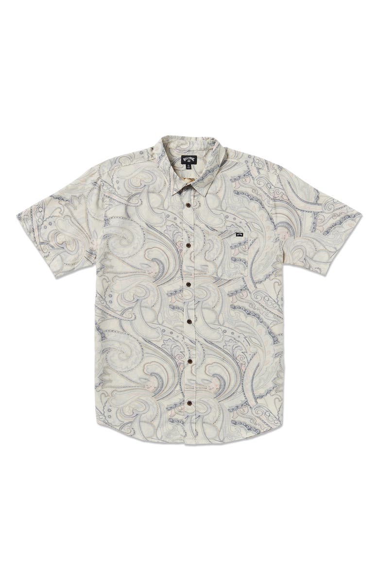 Billabong Sundays Paisley Short Sleeve Button-Up Shirt, Alternate, color, 