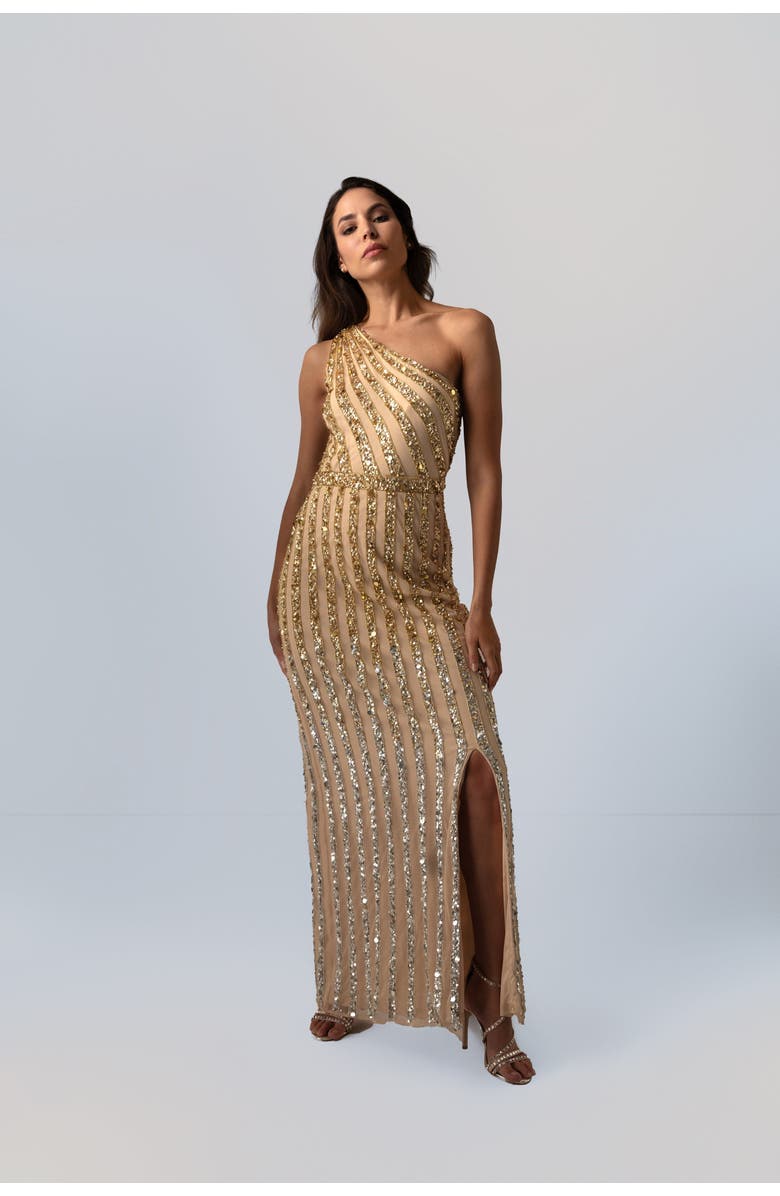 RAISHMA Oriana Gown, Main, color, Beige