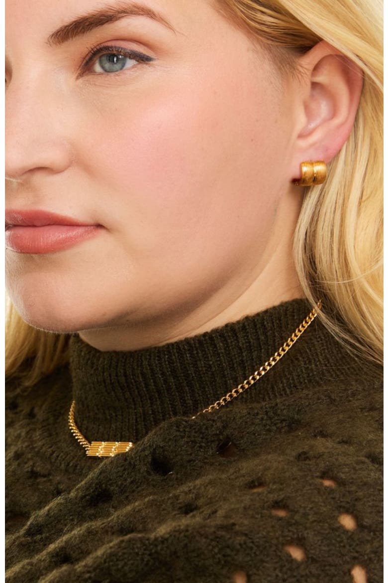 Lina Double Hoop Huggie Earring, Alternate, color, Gold