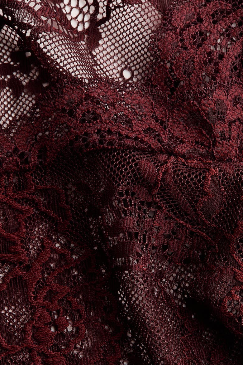 Long-sleeved Lace Top, Alternate, color, Dark red