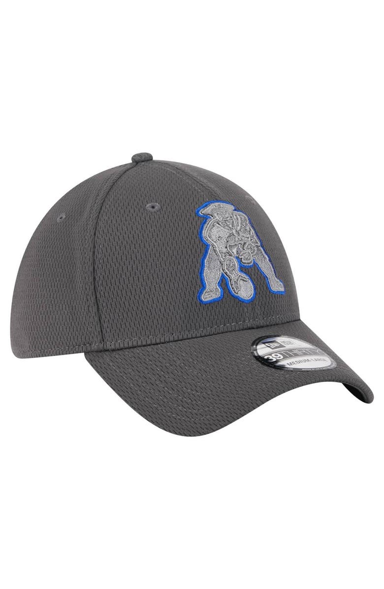 New Era Men's New Era Graphite New England Patriots Throwback Logo Main 39THIRTY Flex Hat, Alternate, color, 