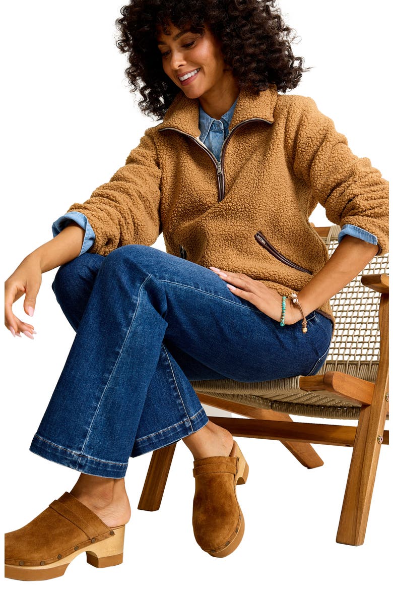 High Pile Fleece Half-Zip, Alternate, color, GOLDEN SUGAR